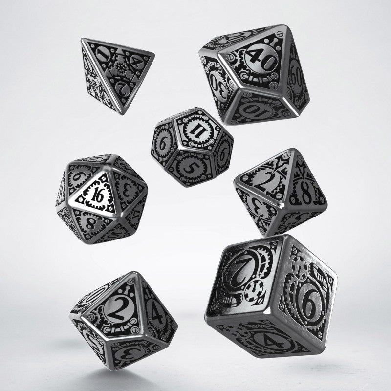 Steampunk Metal Set of 7 Polyhedral Dice