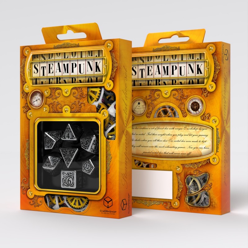 Steampunk Metal Set of 7 Polyhedral Dice