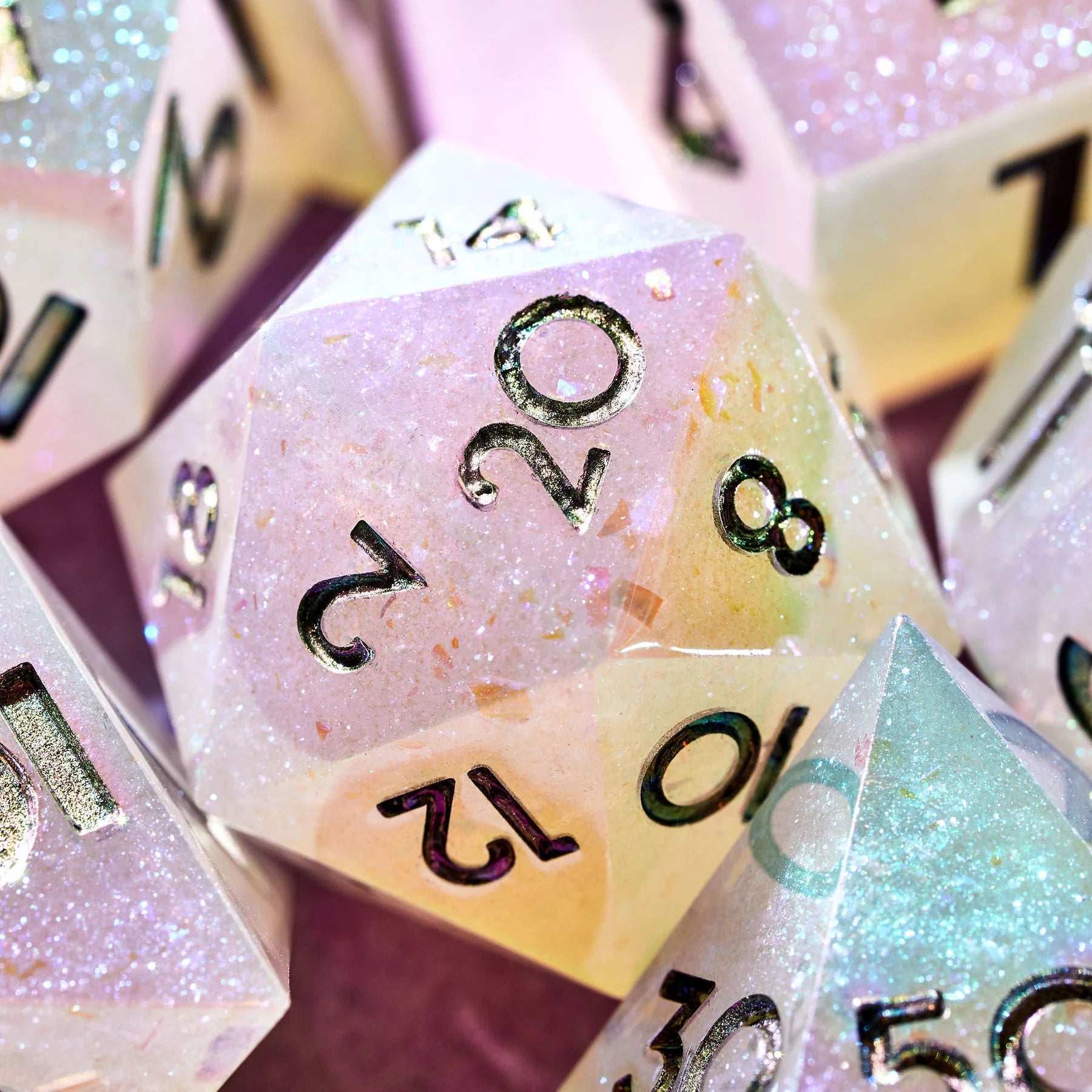 Moon Maiden 7-Piece Iridescent Dice Set