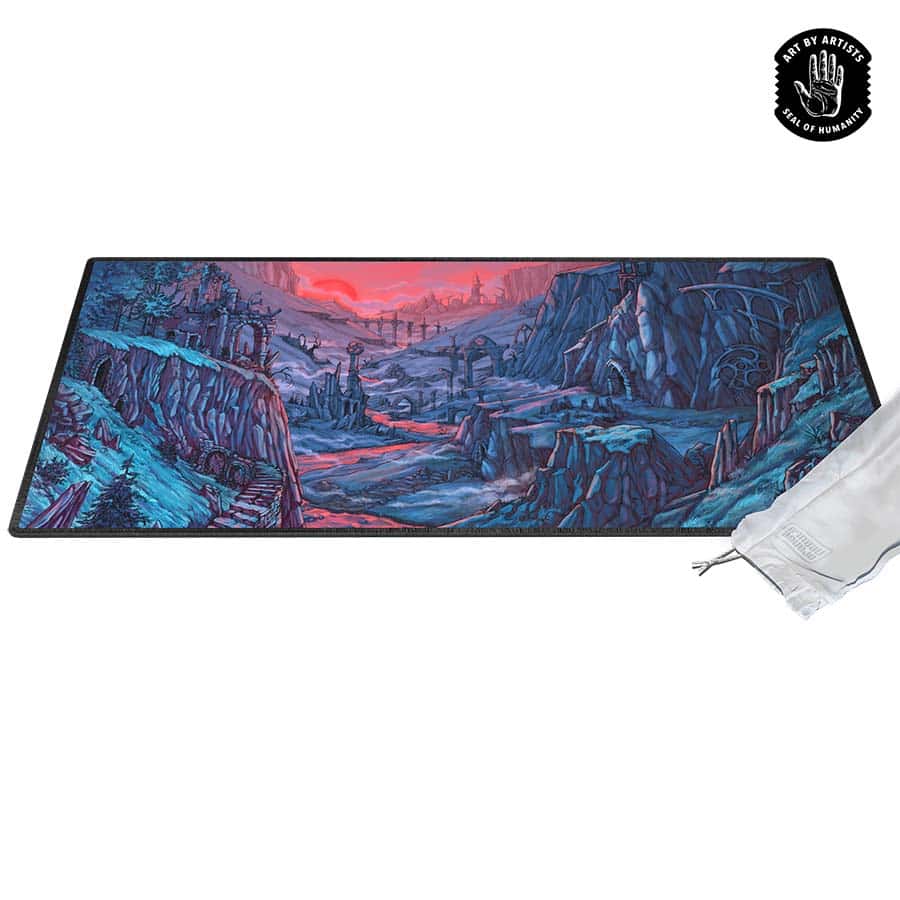 Orange Nebula: Curator Arcane Landscapes Desk Mat