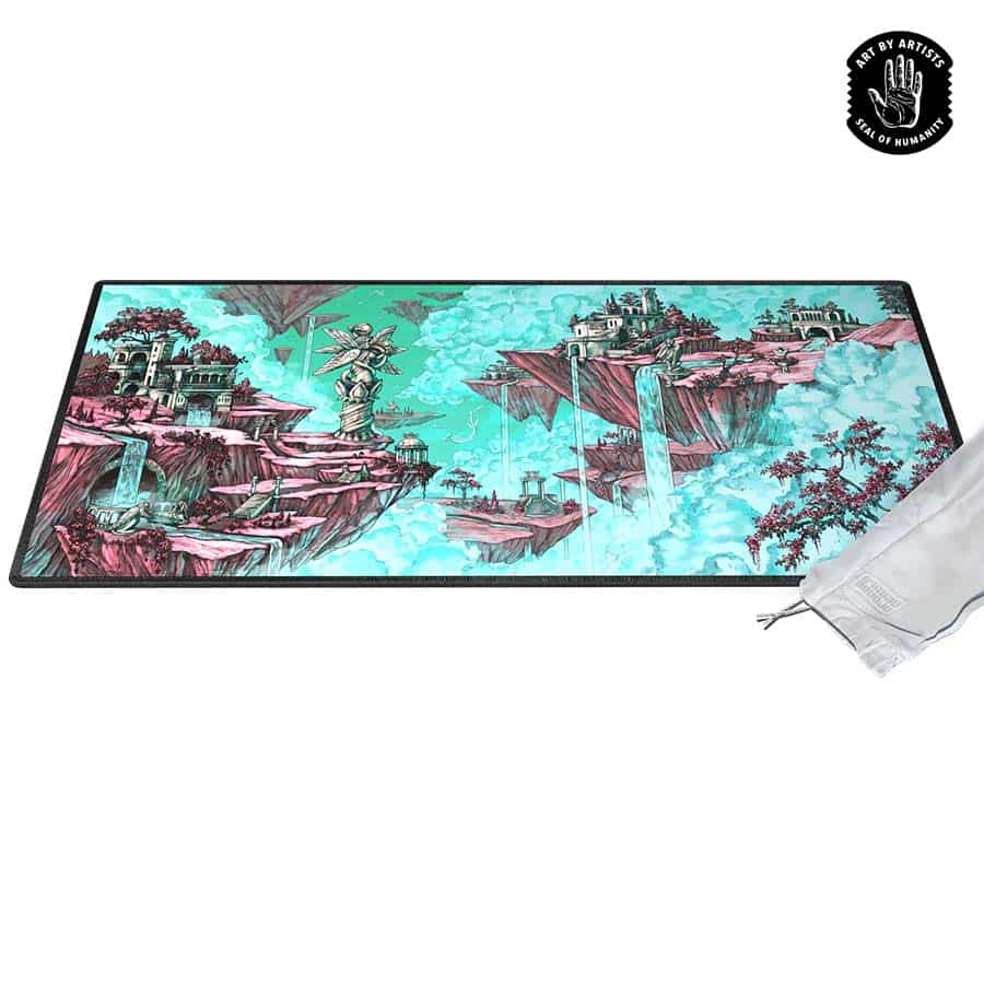 Orange Nebula: Curator Arcane Landscapes Desk Mat