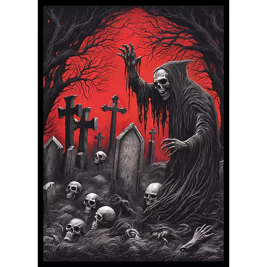 Realm Guard: Art Sleeves - Red/Black Necromancer