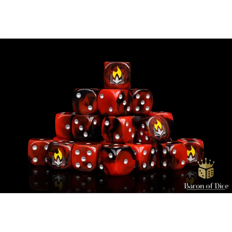 Baron of Dice: Scorched Book Round Wargaming D6 Set 25c