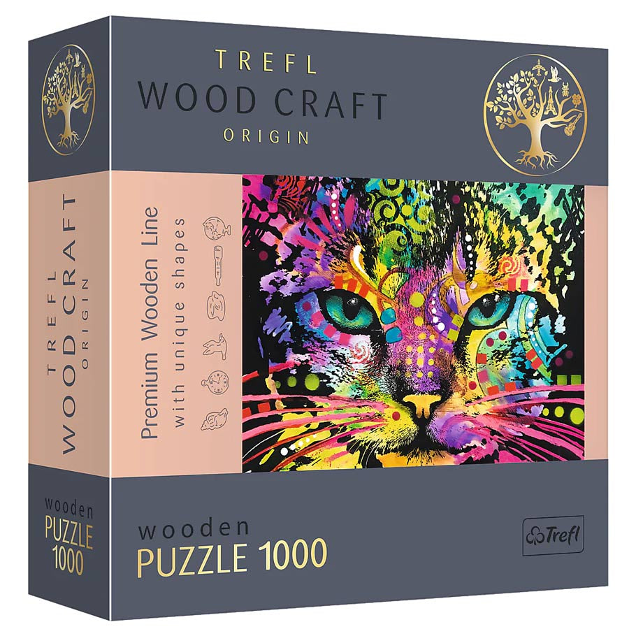 Colorful Cat 1000pc Woodcraft Puzzle