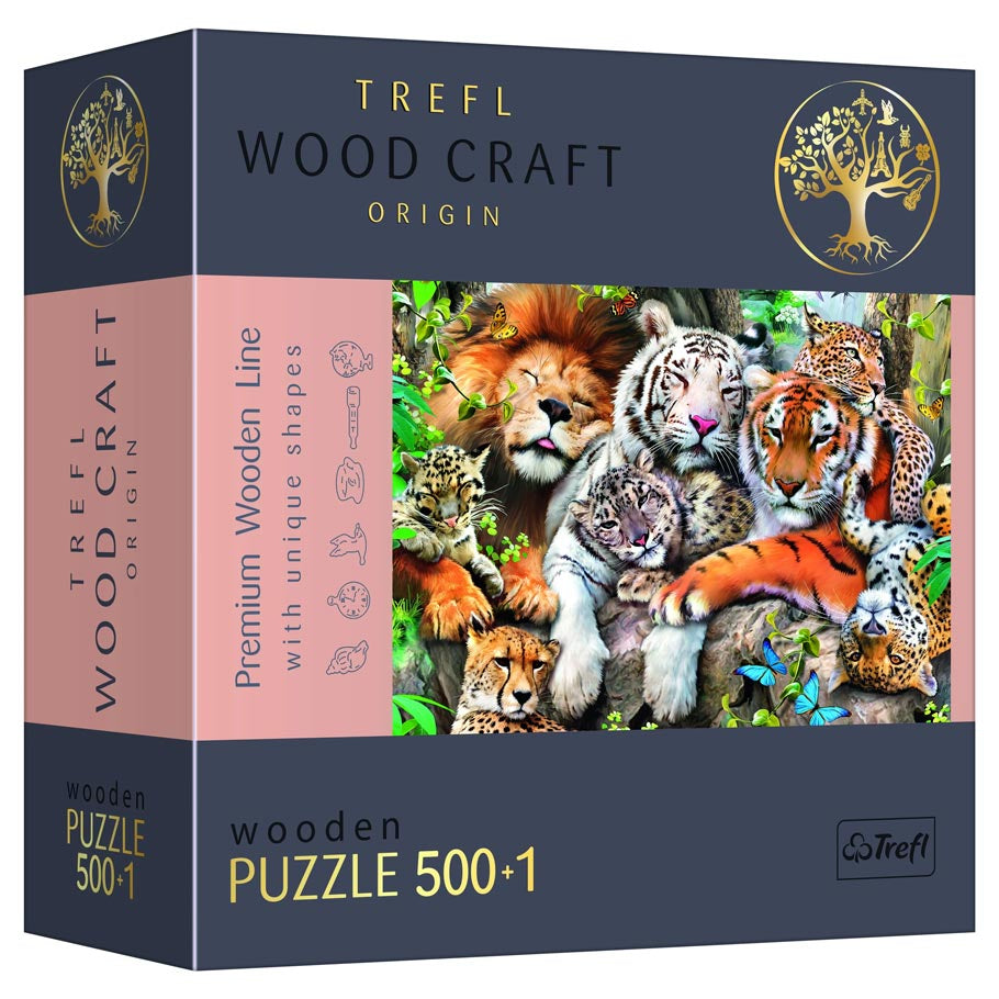Wild Cats in the Jungle 501pc Woodcraft Puzzle
