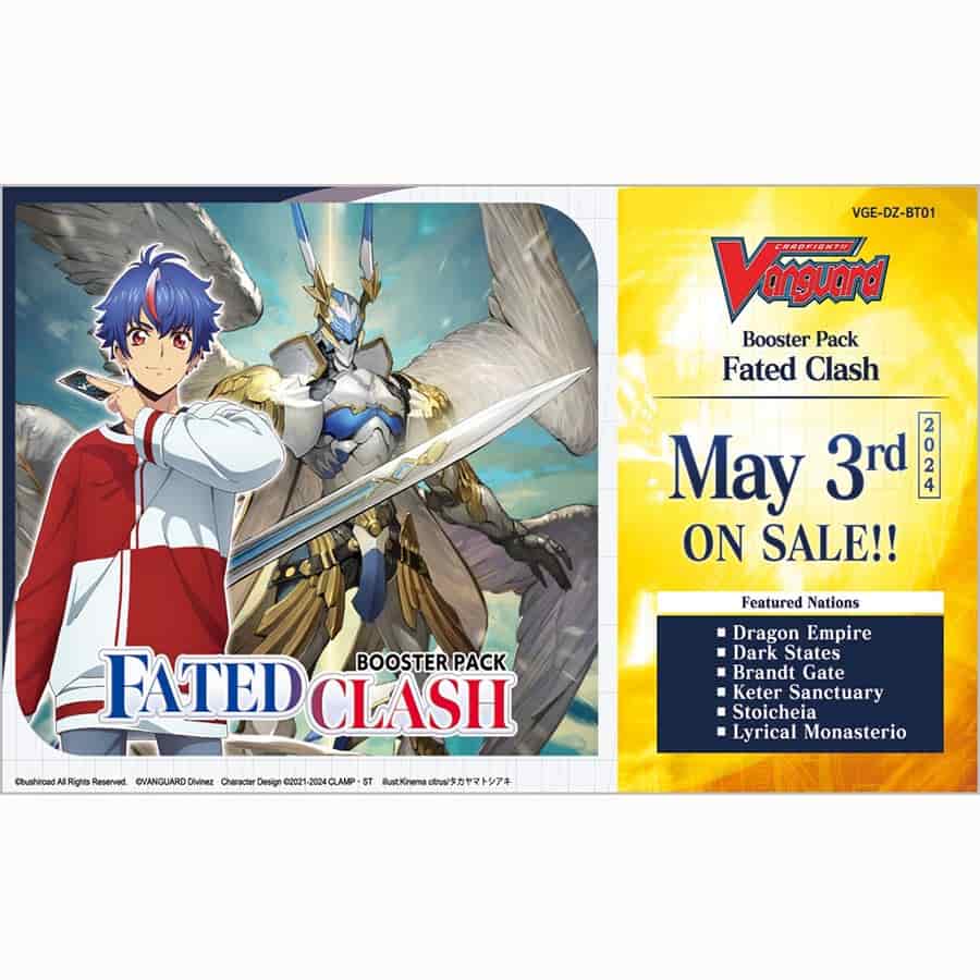 Cardfight!! Vanguard Divinez: Fated Clash Booster Box (BT1) (16ct) (Reprint) (Comes with 2 Bonus Packs)