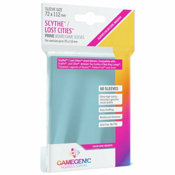 Gamegenic Prime Sleeves 60ct: Scythe/Lost Cities 72 X 112mm
