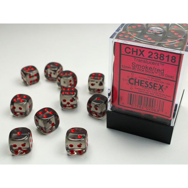 Chessex Translucent Small Smoke/Red Six-Sided 12mm Dice