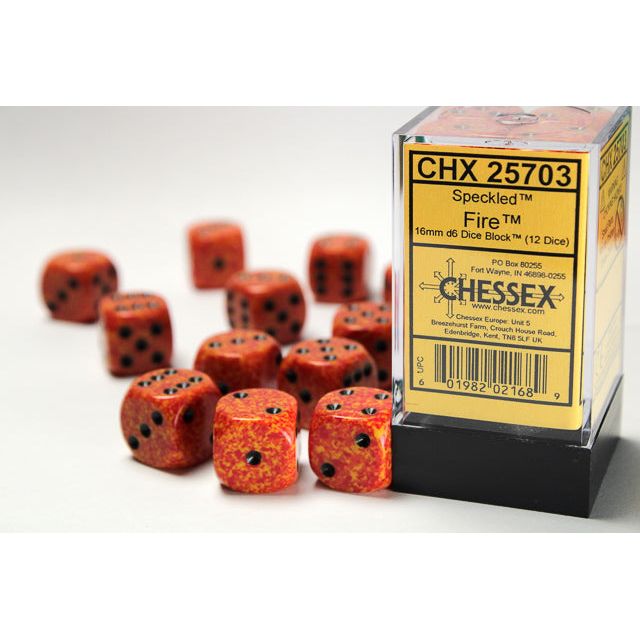 Chessex Speckled Fire Six-Sided 16mm Dice