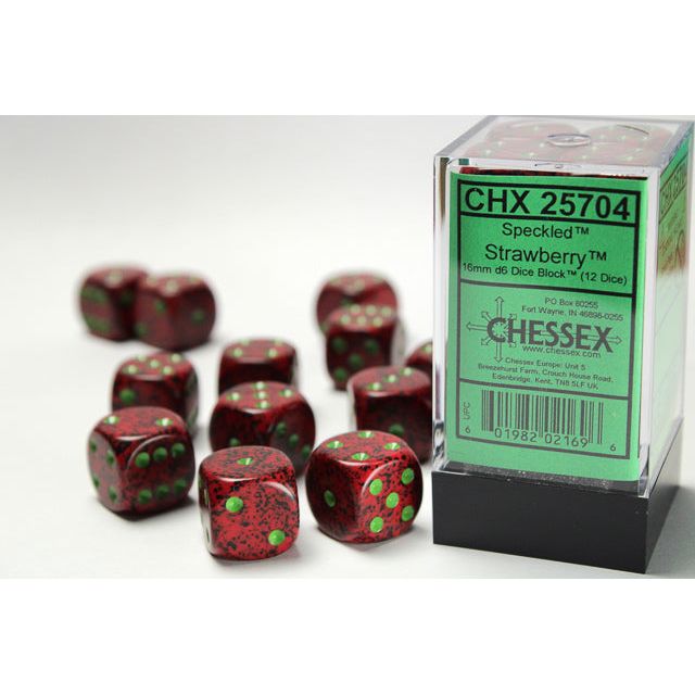 Chessex Speckled Strawberry Six-Sided 16mm Dice