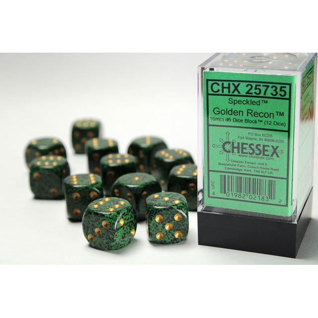 Chessex Speckled Golden Recon Six-Sided 16mm Dice