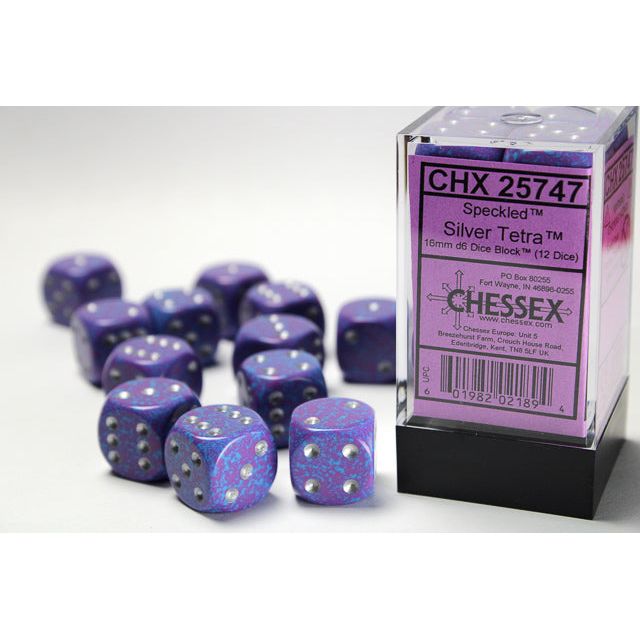 Chessex Speckled Tetra/Silver Six-Sided 16mm Dice