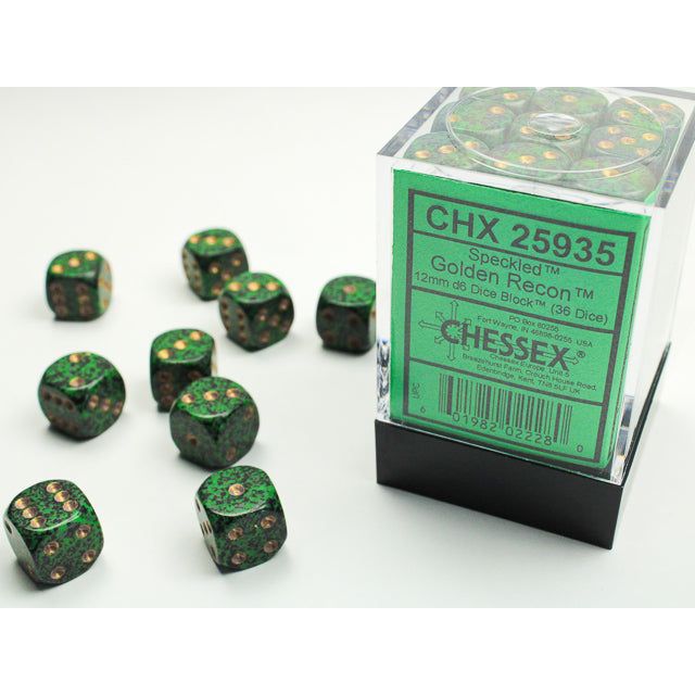 Chessex Speckled Small Golden Recon Six-Sided 12mm Dice