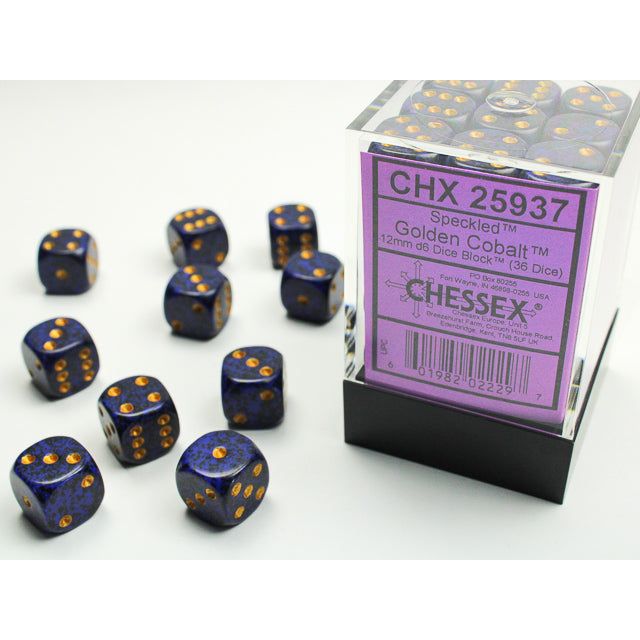 Chessex Speckled Small Golden Cobalt Six-Sided 12mm Dice