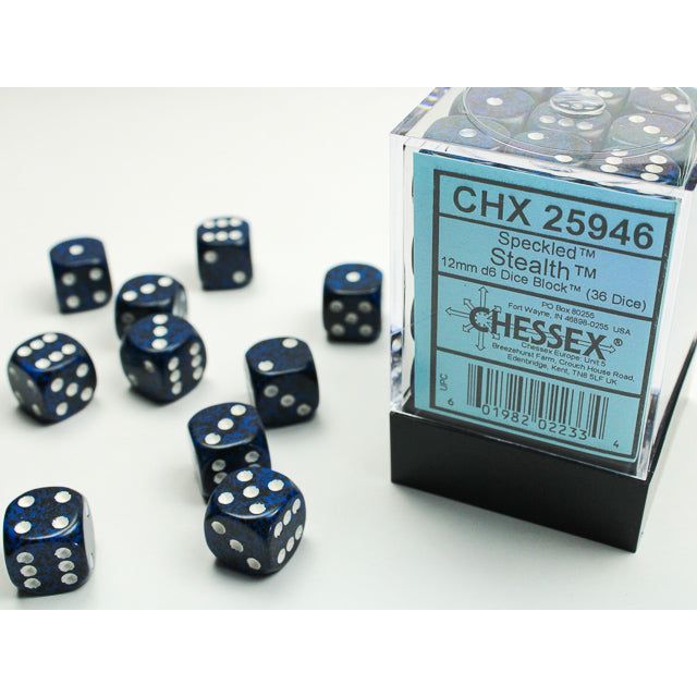 Chessex Speckled Small Stealth Six-Sided 12mm Dice