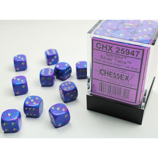 Chessex Speckled Small Silver Tetra Six-Sided 12mm Dice