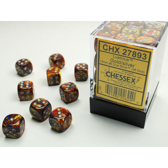 Chessex Lustrous Gold/silver 12mm Dice