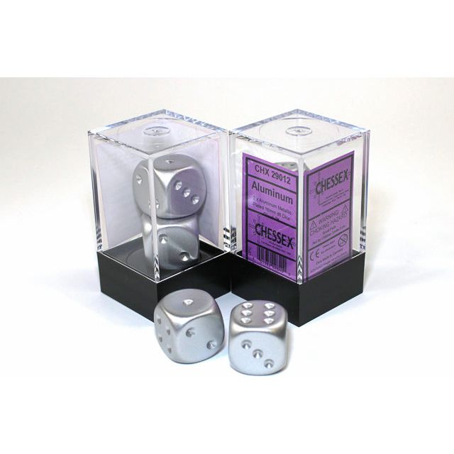 Chessex Aluminum (Matte Finish) Metallic Six-Sided 16mm Dice Pair