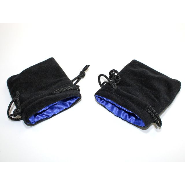 Chessex 3.75" X 4" Velvet Bag Black w/blue