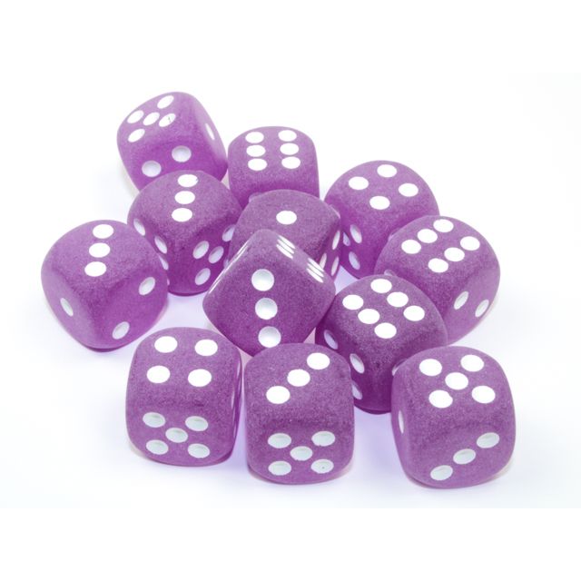 Chessex Frosted Purple/White Six-Sided 16mm Dice