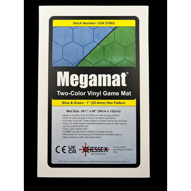 Megamat: Reversible 1" Blue/Green Hexes