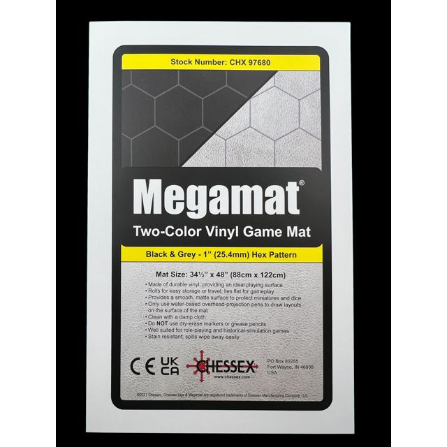 Megamat: Reversible 1" Black/Grey Hexes