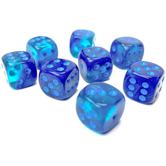 Chessex Gemini Luminary Blue-Blue/Light Blue Six-Sided 12mm Dice