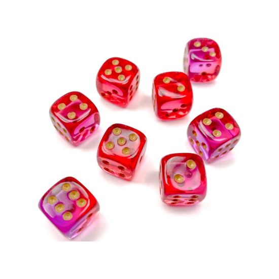 Chessex Gemini Translucent Red-Violet/Gold Six-Sided 12mm Dice