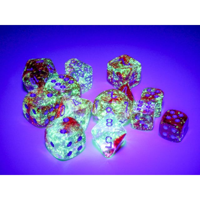 Chessex Nebula Luminary Red/Silver Six-Sided 16mm Dice