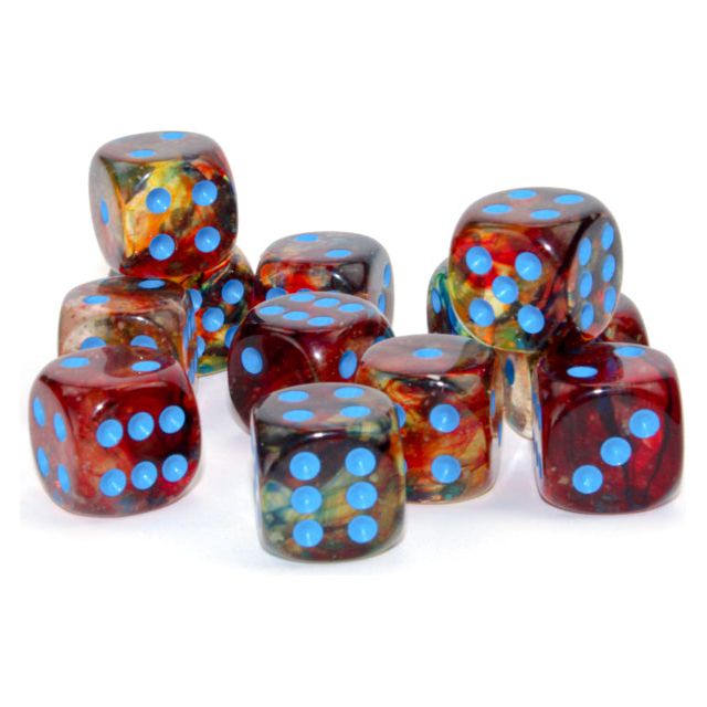 Chessex Nebula Luminary Primary/Blue Six-Sided 16mm Dice