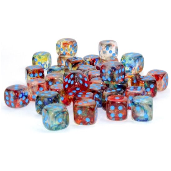 Chessex Nebula Luminary Primary/Blue Six-Sided 12mm Dice