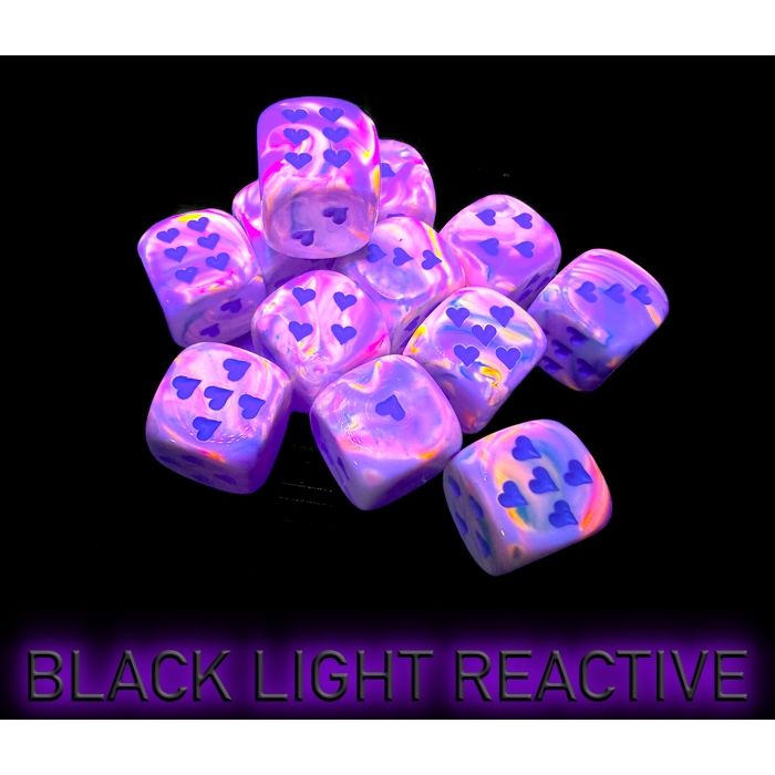 Chessex Heart Festive Pop Art/Blue Six-Sided 16mm Dice