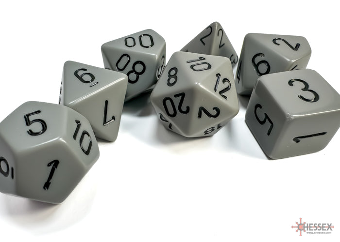 Chessex Pastel Dark Grey/Black Polyhedral 7-Set Dice Sets