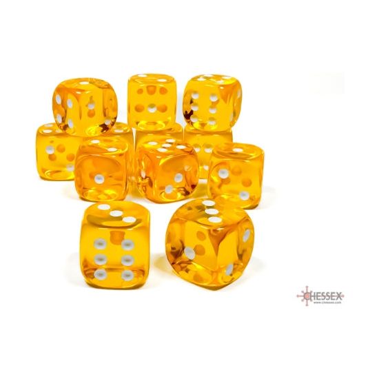 Chessex Translucent Yellow/White Six-Sided 16mm Dice