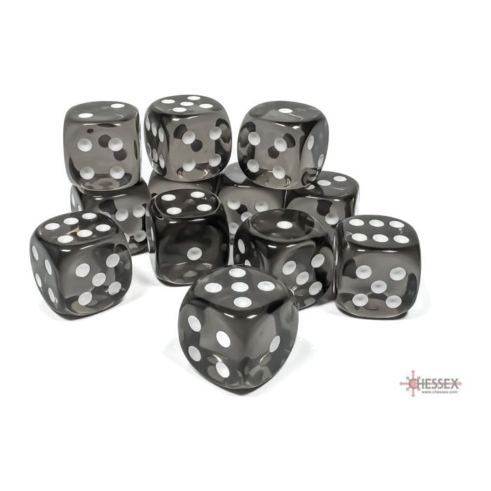 Chessex Translucent Smoke/White Six-Sided 16mm Dice