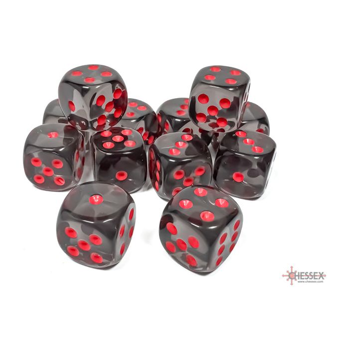 Chessex Translucent Smoke/Red Six-Sided 16mm Dice