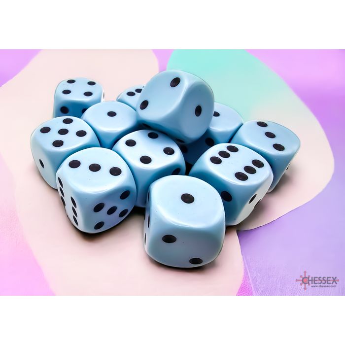 Chessex Opaque Pastel Blue/Black Six-Sided 16mm Dice