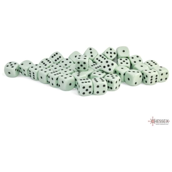 Chessex Opaque Pastel Green/Black Six-Sided 12mm Dice