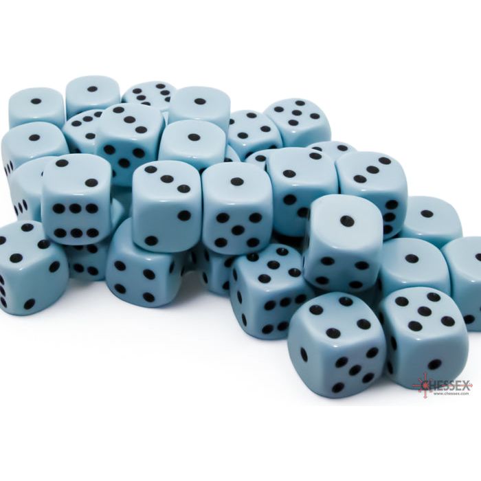 Chessex Opaque Pastel Blue/Black Six-Sided 12mm Dice