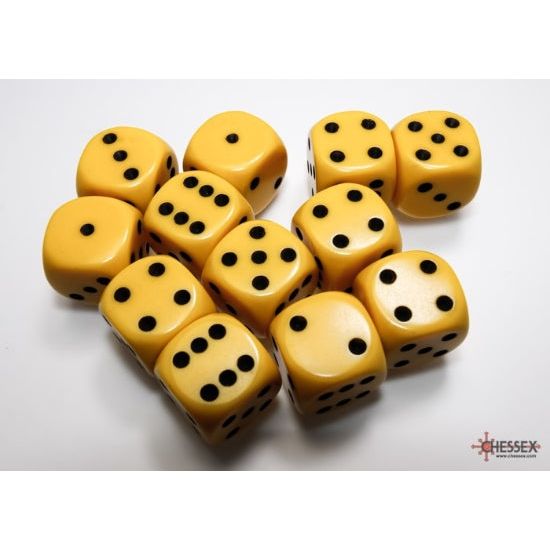 Chessex Opaque Yellow/Black Six-Sided 16mm Dice