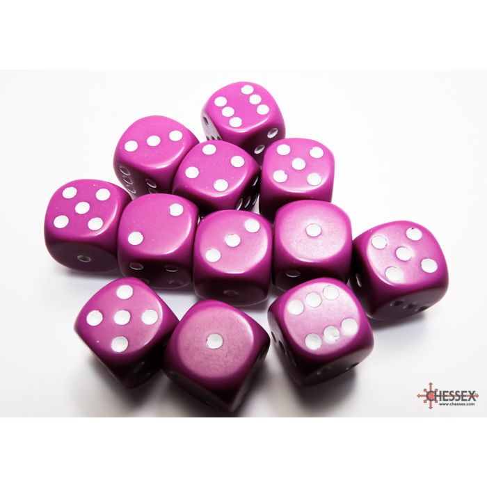 Chessex Opaque Light Purple/White Six-Sided 16mm Dice
