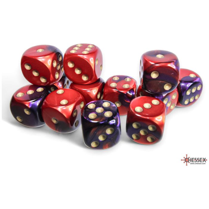 Chessex Gemini Purple-Red/Gold Six-Sided 16mm Dice