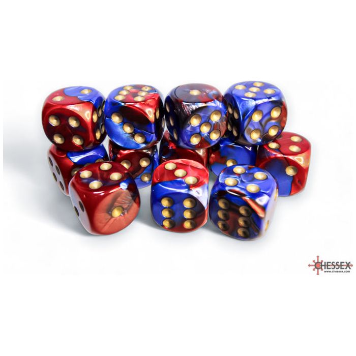 Chessex Gemini Blue-Red/Gold Six-Sided 16mm Dice