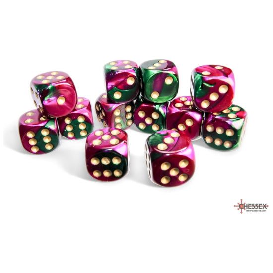 Chessex Gemini Green-Purple/Gold Six-Sided 12mm Dice