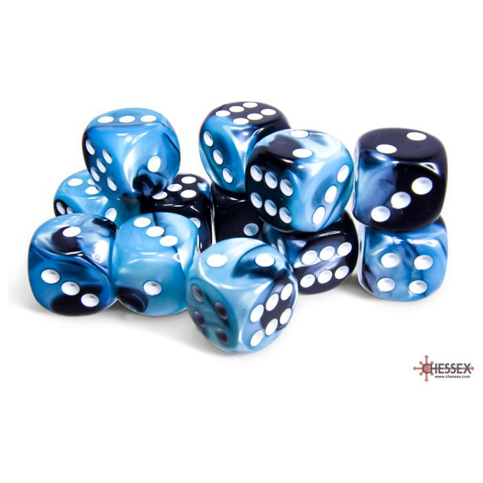 Chessex Gemini Black-Shell/White Six-Sided 16mm Dice