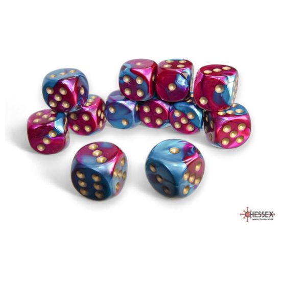 Chessex Gemini Purple-Teal/Gold Six-Sided 16mm Dice