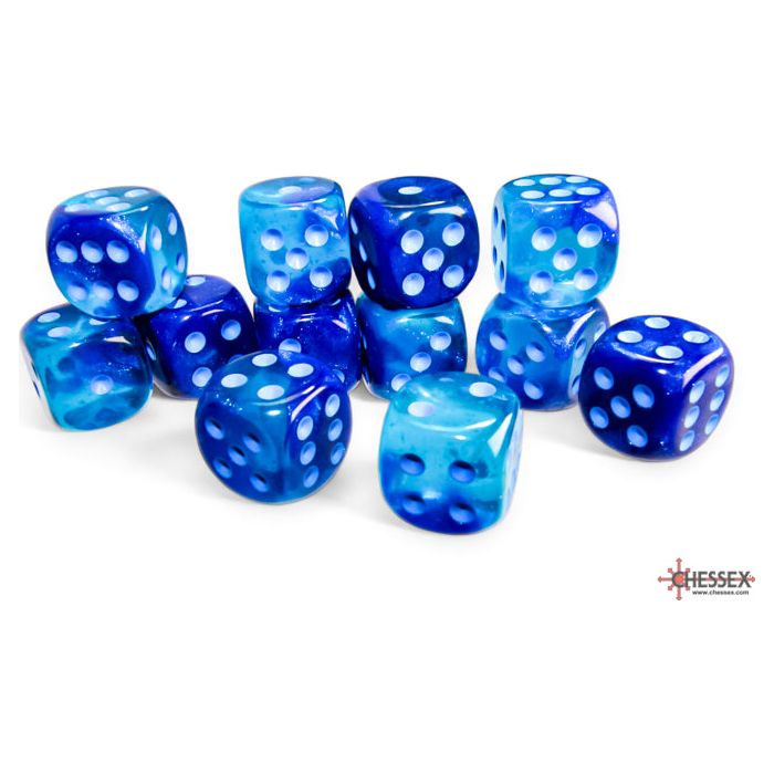 Chessex Gemini Luminary Blue-Blue/Light Blue Six-Sided 16mm Dice