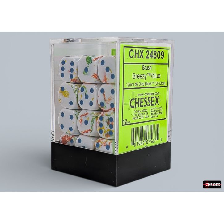 Chessex Brush Breezy/Blue Six-Sided 12mm Dice