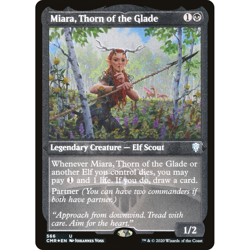 Miara, Thorn of the Glade (Foil Etched) (CMR-566) - Commander Legends Foil