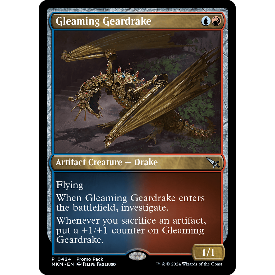 Gleaming Geardrake (PPMKM-424) - Murders at Karlov Manor Foil